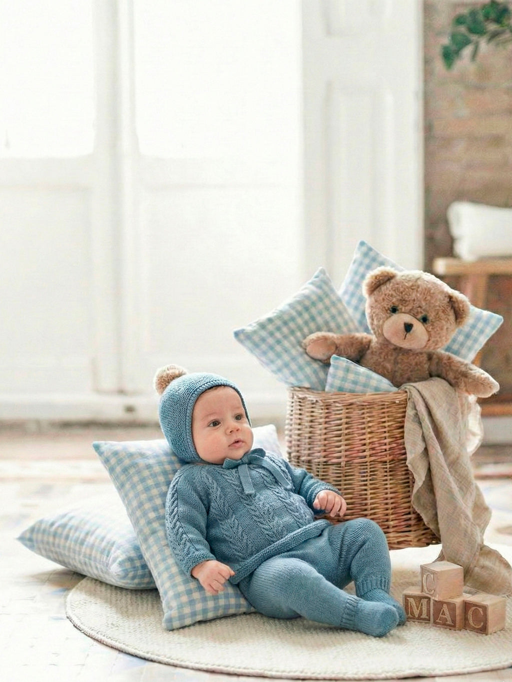 Conjunto 3 piezas canesú menguado ¨Zafiro Winter¨