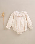 Ranita de bebé niña beige con estampado de flores rosas