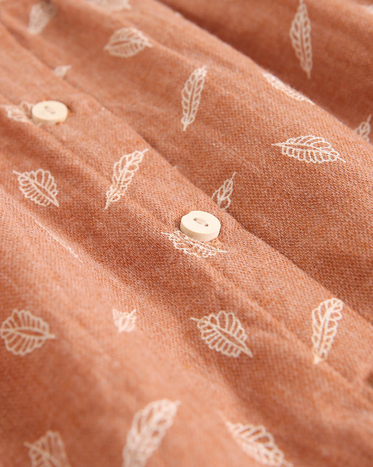 Vestido de bebé niña naranja con estampado de hojas