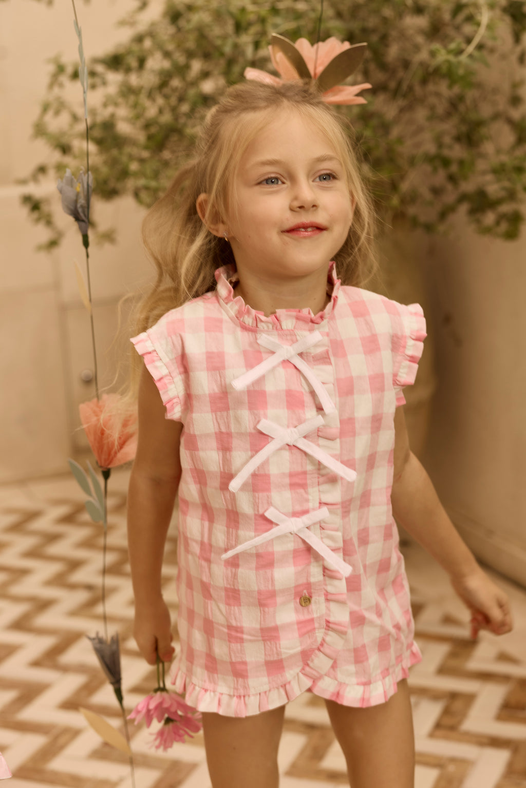 Vestido Fresa y Nata