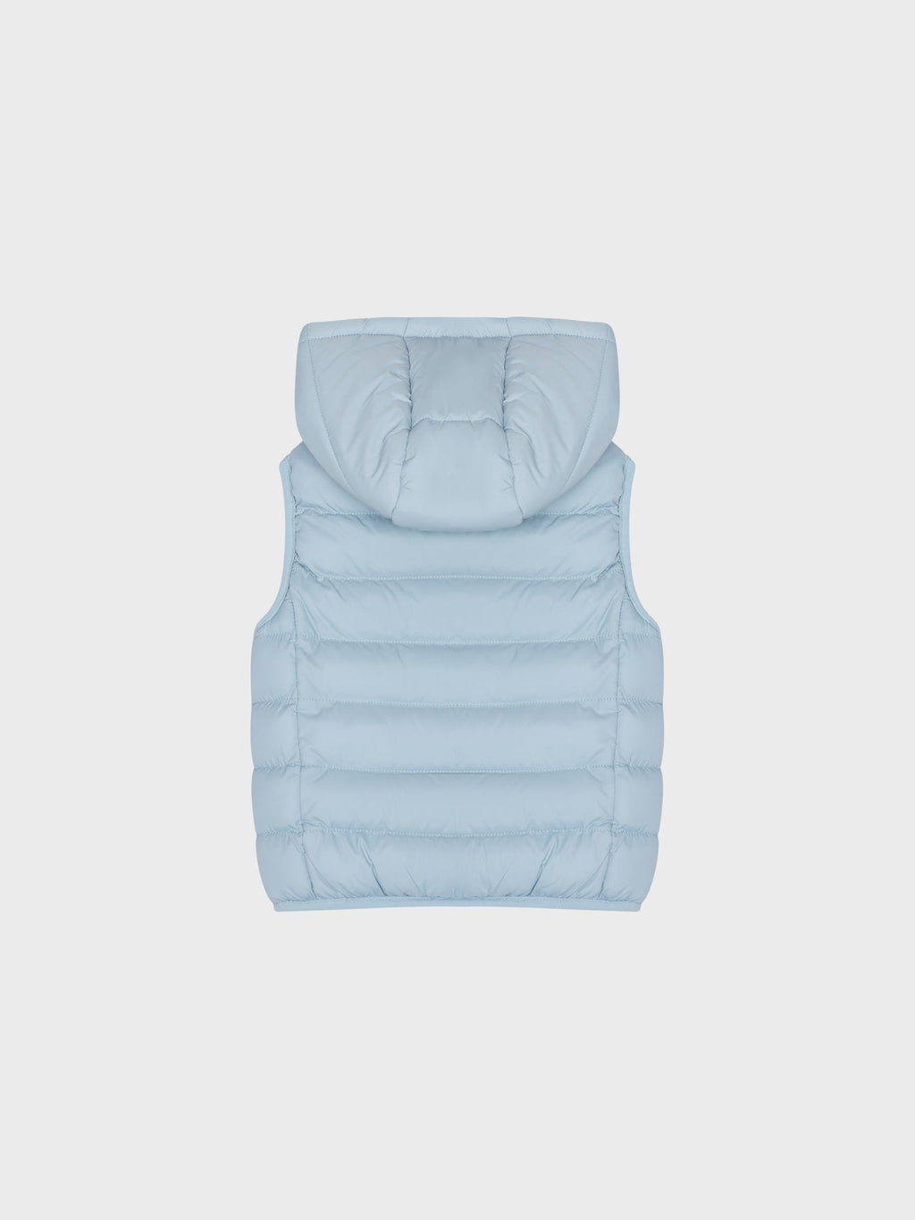 Chaleco acolchado con capucha para bebé azul celeste - vista trasera