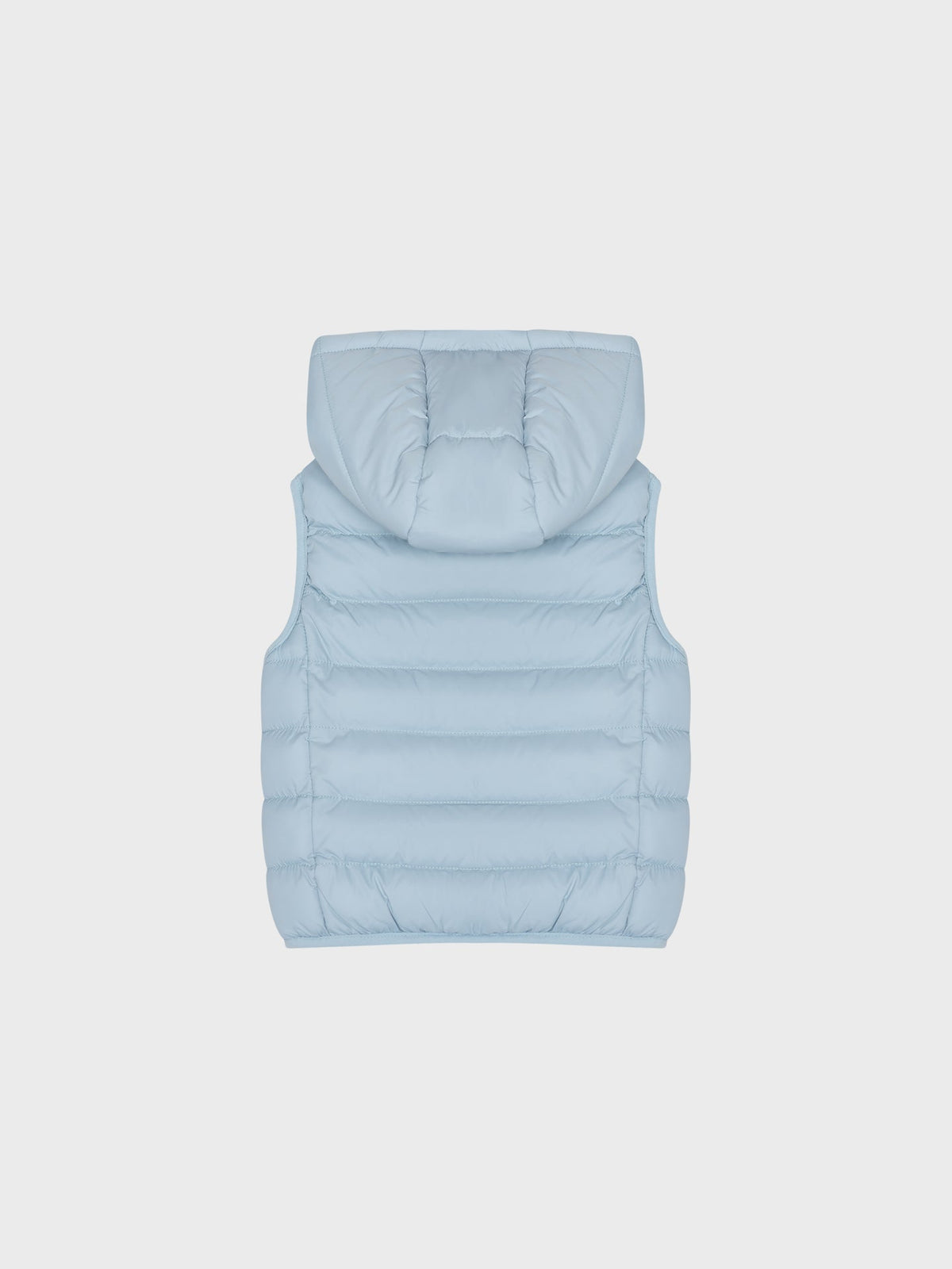 Chaleco acolchado con capucha para bebé azul celeste - vista trasera