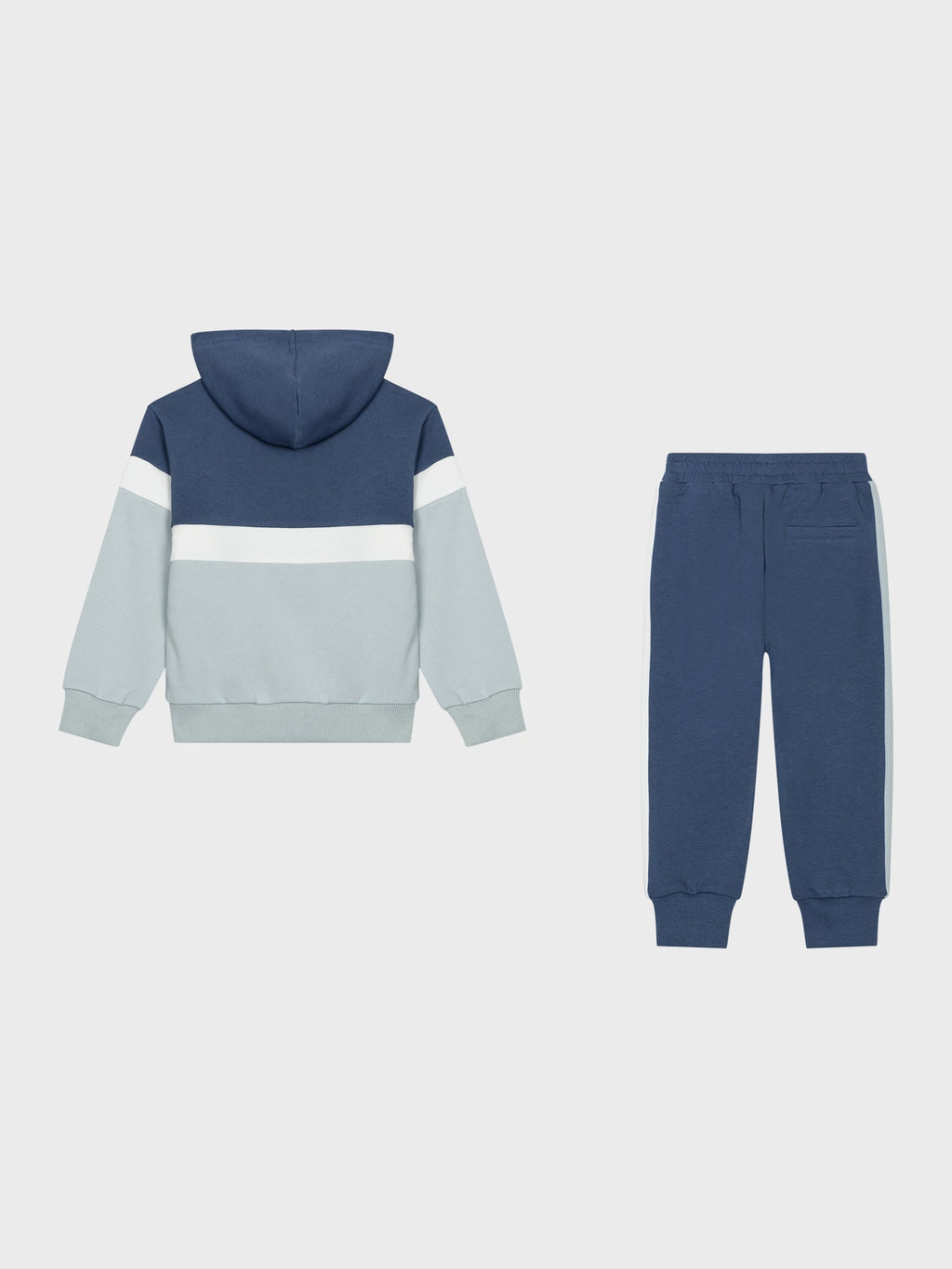 Conjunto chándal color block para niño azul marino y verde - vista trasera