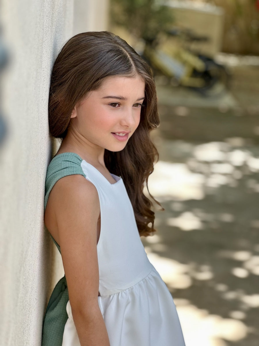Vestido Sunny blanco cruzado espalda