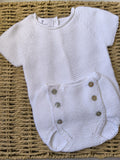 Conjunto jersey en manga corta y cubrepañal en punto bobo