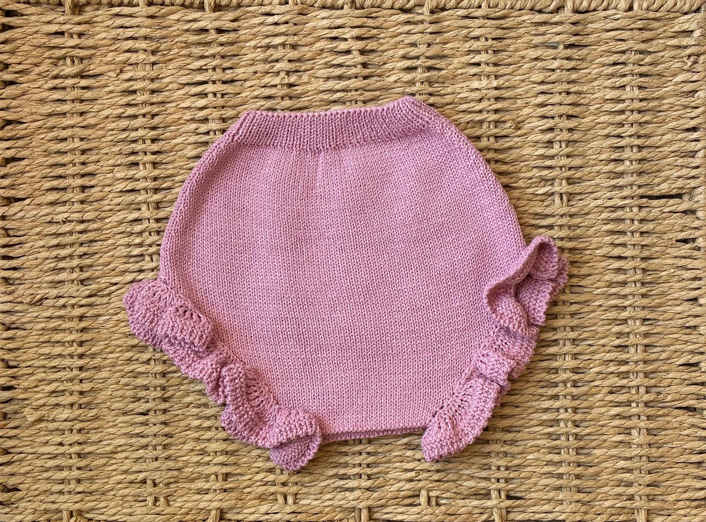 Conjunto jersey manga corta en punto liso con volante + cubrepañal
