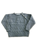 Jersey punto bobo trenzado gris