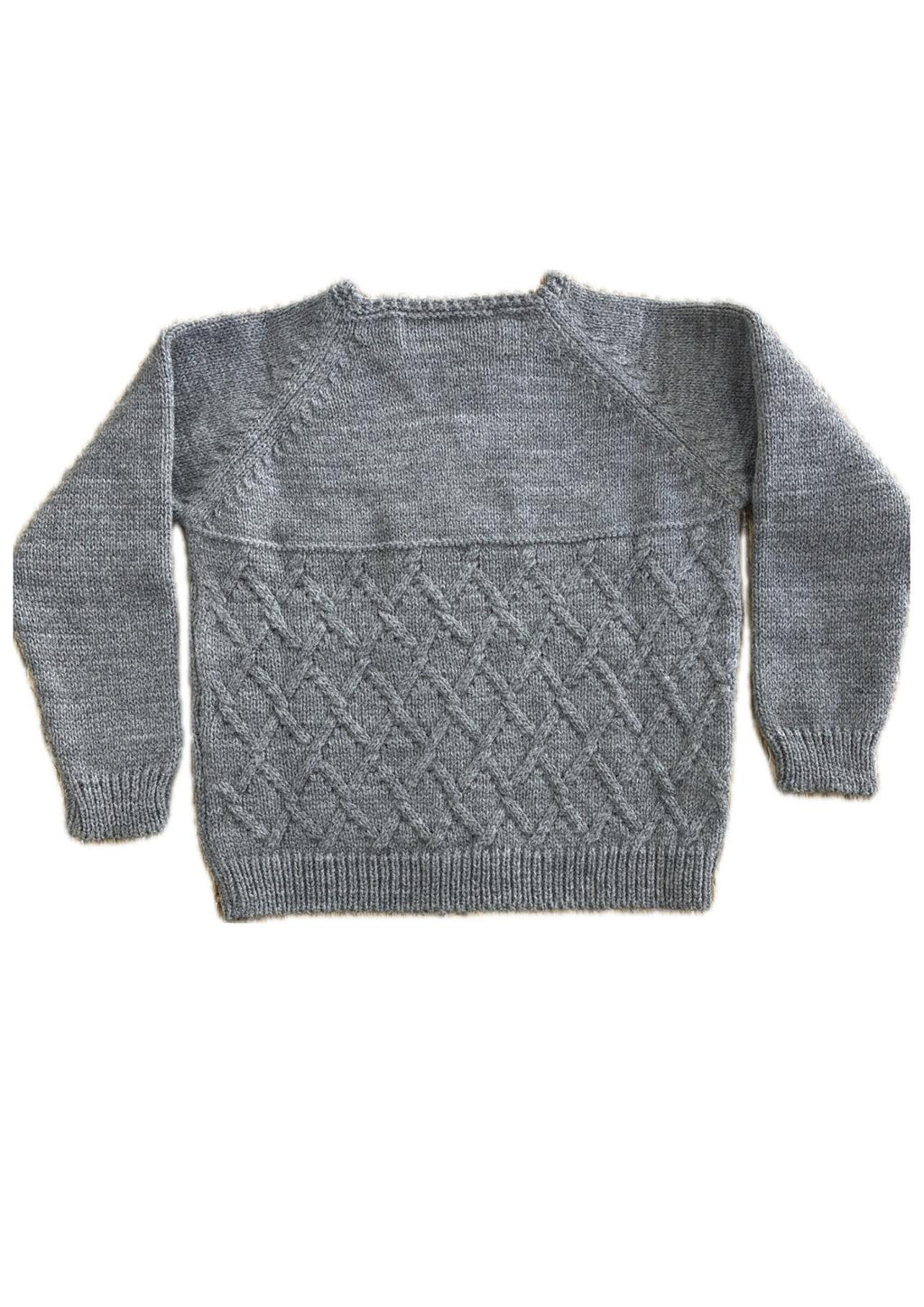 Jersey punto bobo trenzado gris