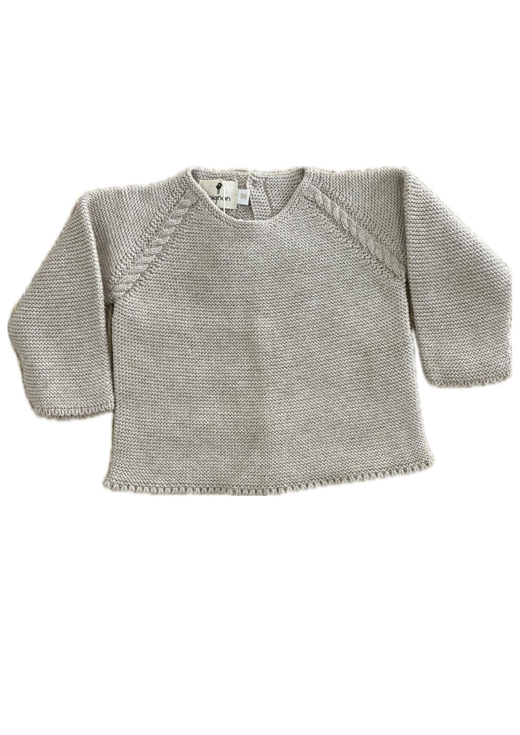 Jersey trenzado en sisa beige