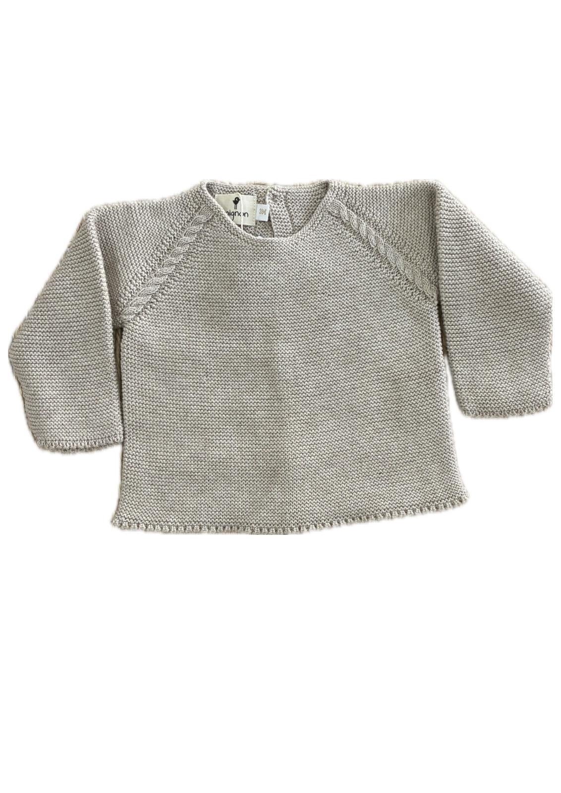 Jersey trenzado en sisa beige