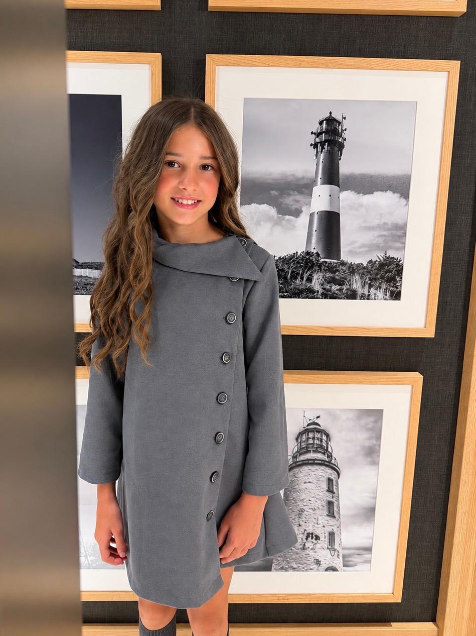 Vestido botones laterales y cuello envolvente Eve Children