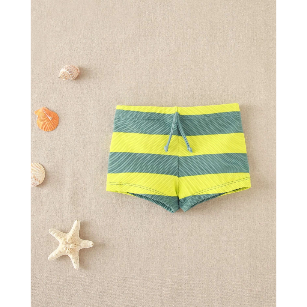 Bañador de bebé tipo bóxer de rayas con cintura ajustable