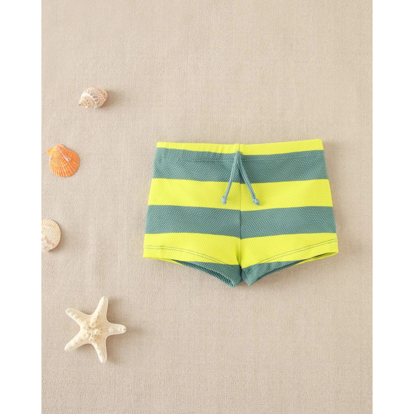 Bañador de bebé tipo bóxer de rayas con cintura ajustable