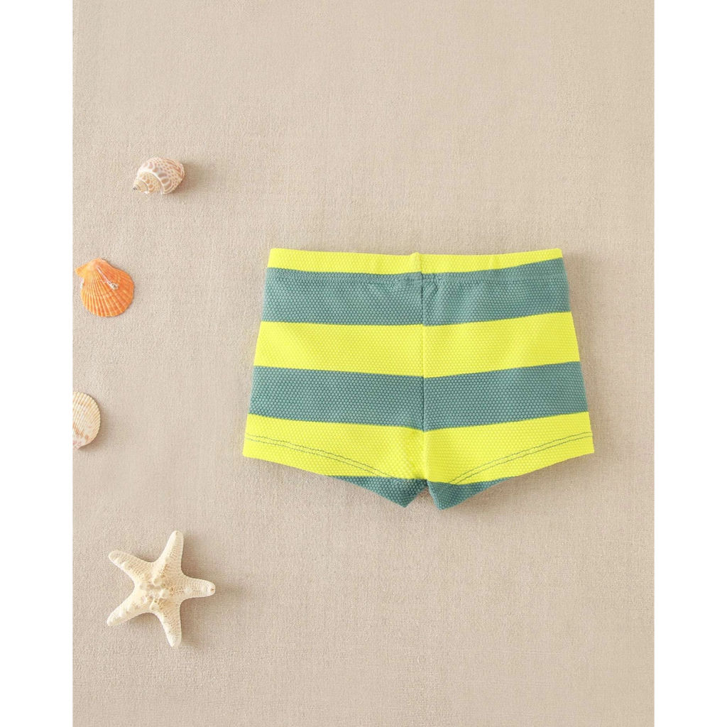 Bañador de bebé tipo bóxer de rayas con cintura ajustable
