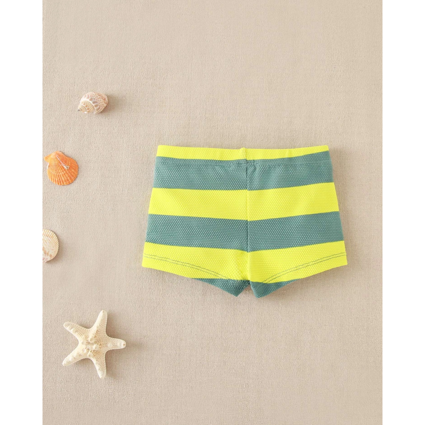 Bañador de bebé tipo bóxer de rayas con cintura ajustable
