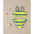 Bikini de niña de rayas verde dos piezas