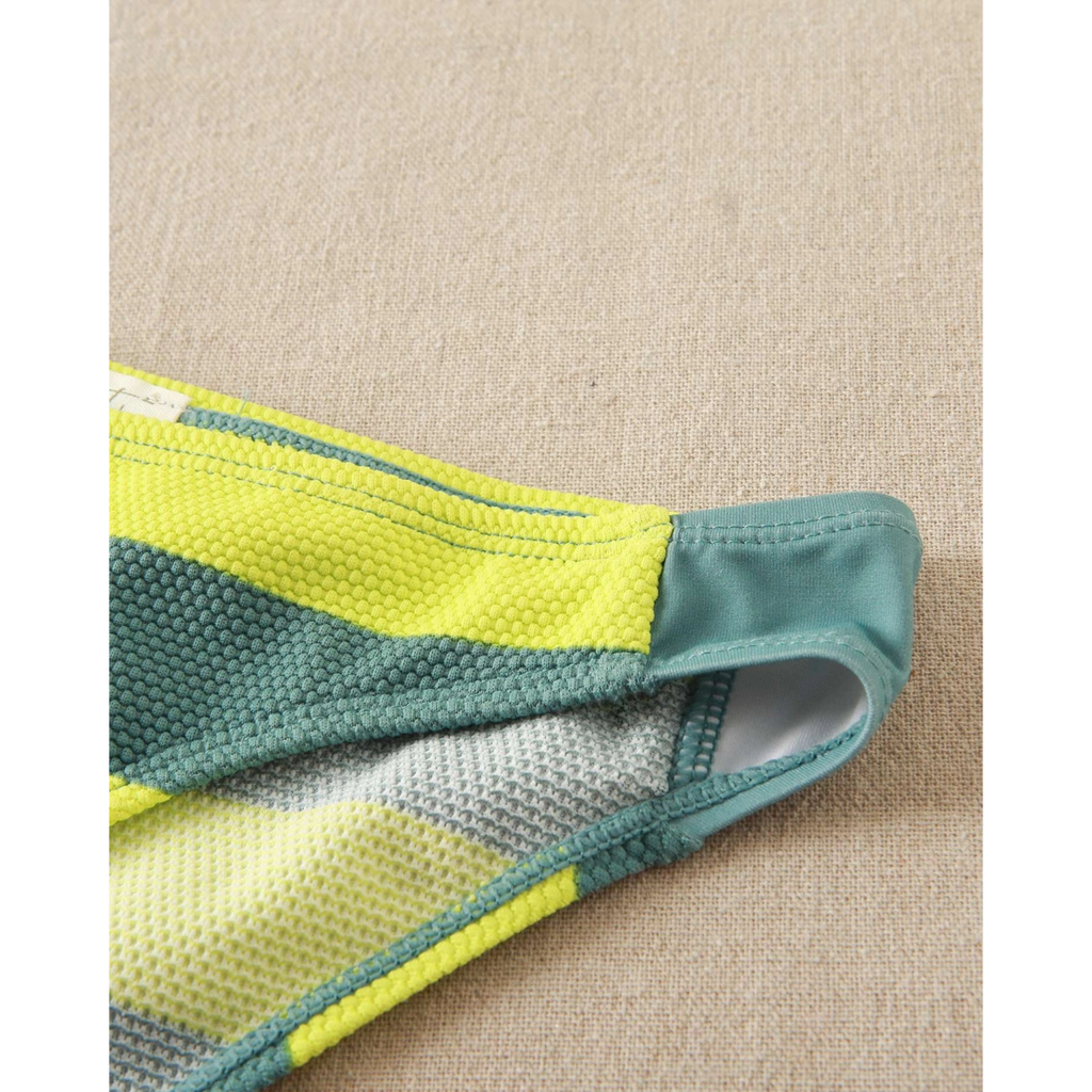 Bikini de niña de rayas verde dos piezas