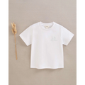 Camiseta de niño blanca con dibujo geométrico con elefante