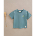 Camiseta de niño verde con dibujo en la espalda