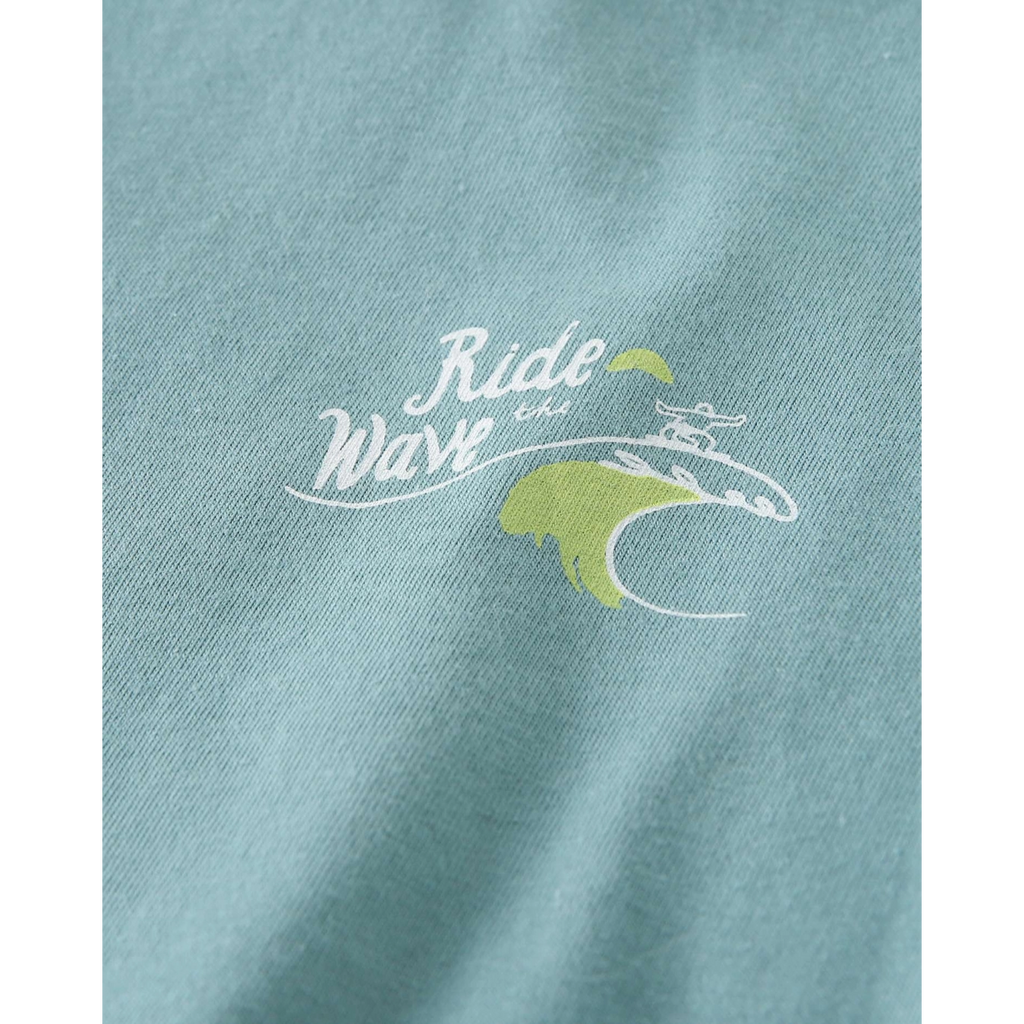 Camiseta de niño verde con dibujo en la espalda