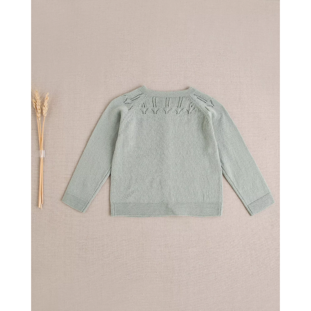 Chaqueta de bebé de punto color verde