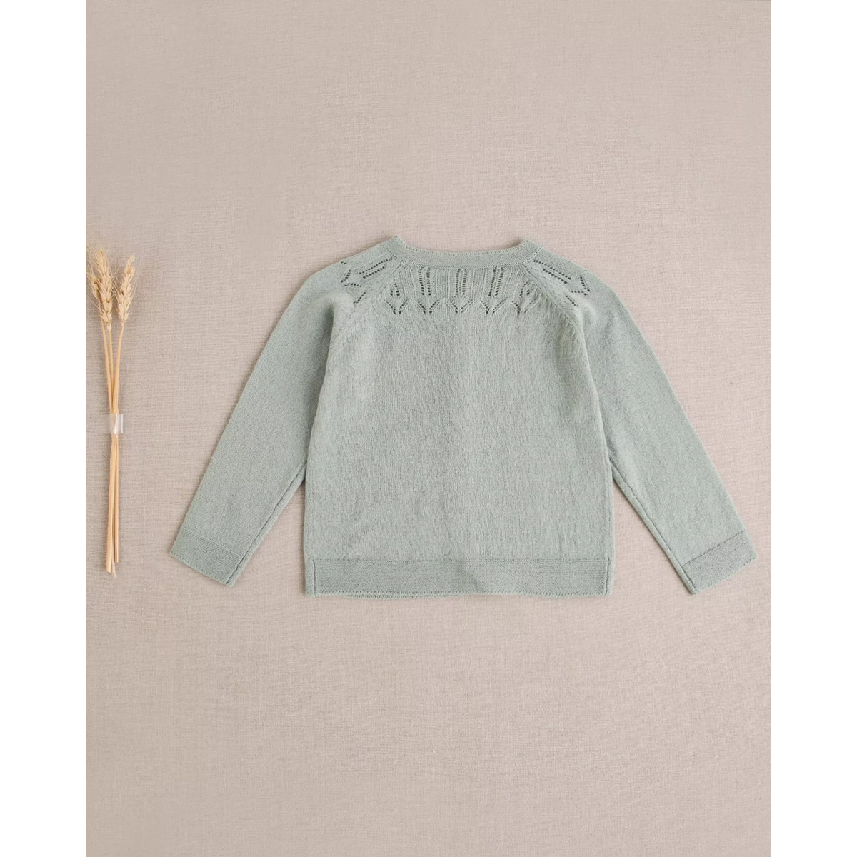 Chaqueta de bebé de punto color verde