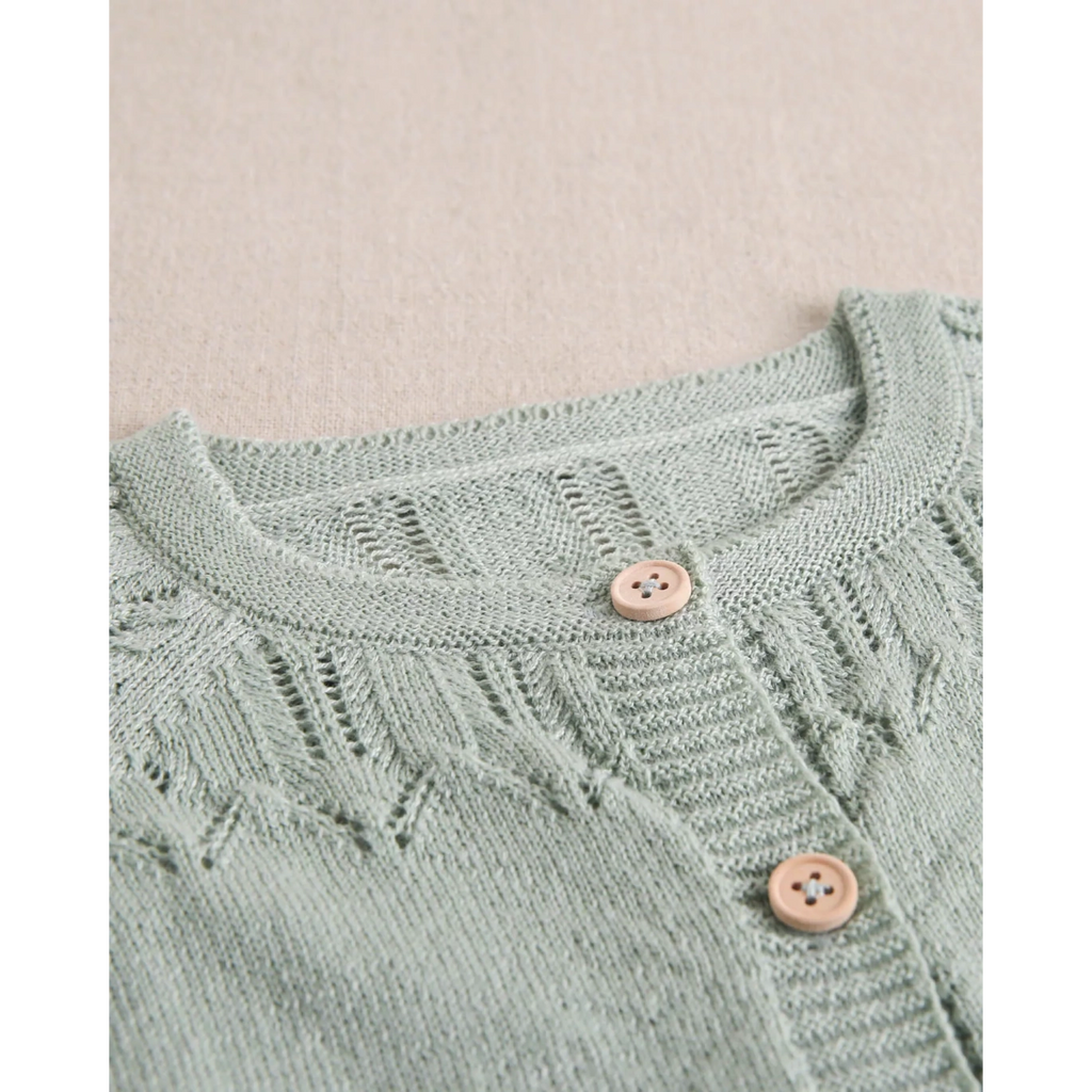 Chaqueta de bebé de punto color verde
