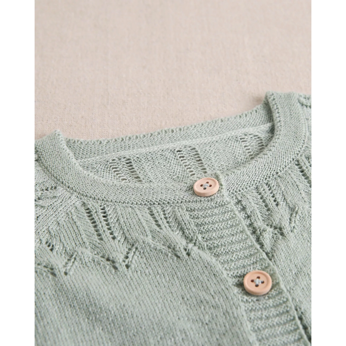 Chaqueta de bebé de punto color verde