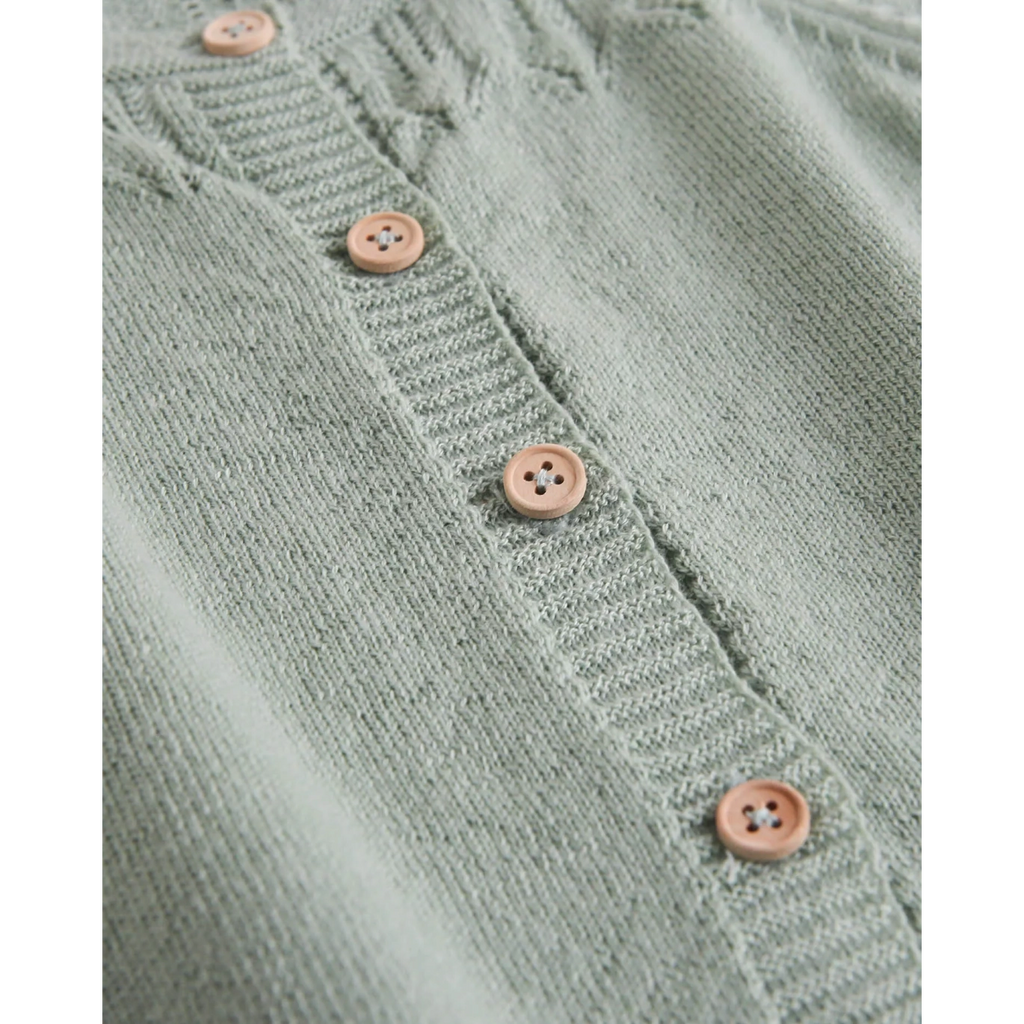 Chaqueta de bebé de punto color verde