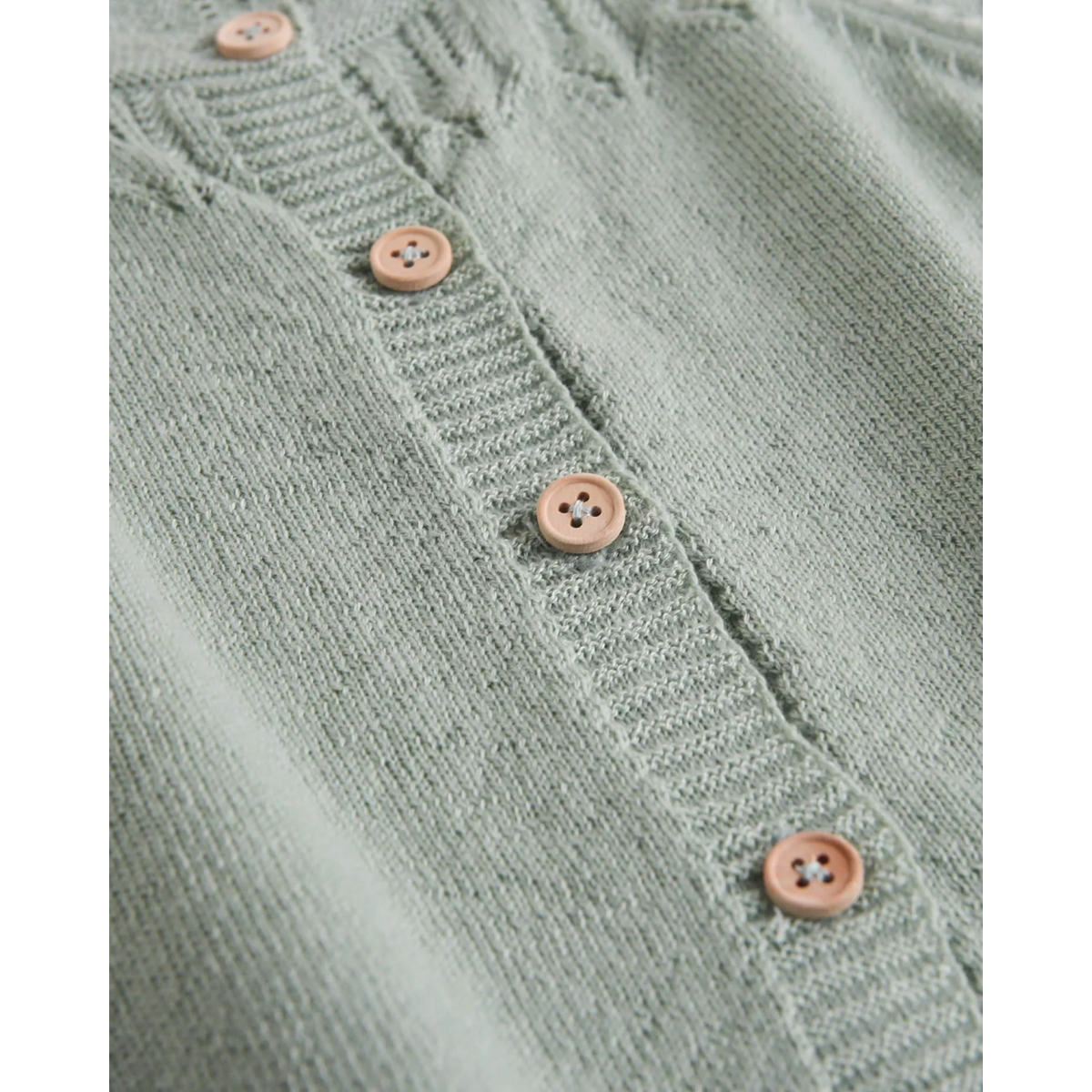 Chaqueta de bebé de punto color verde