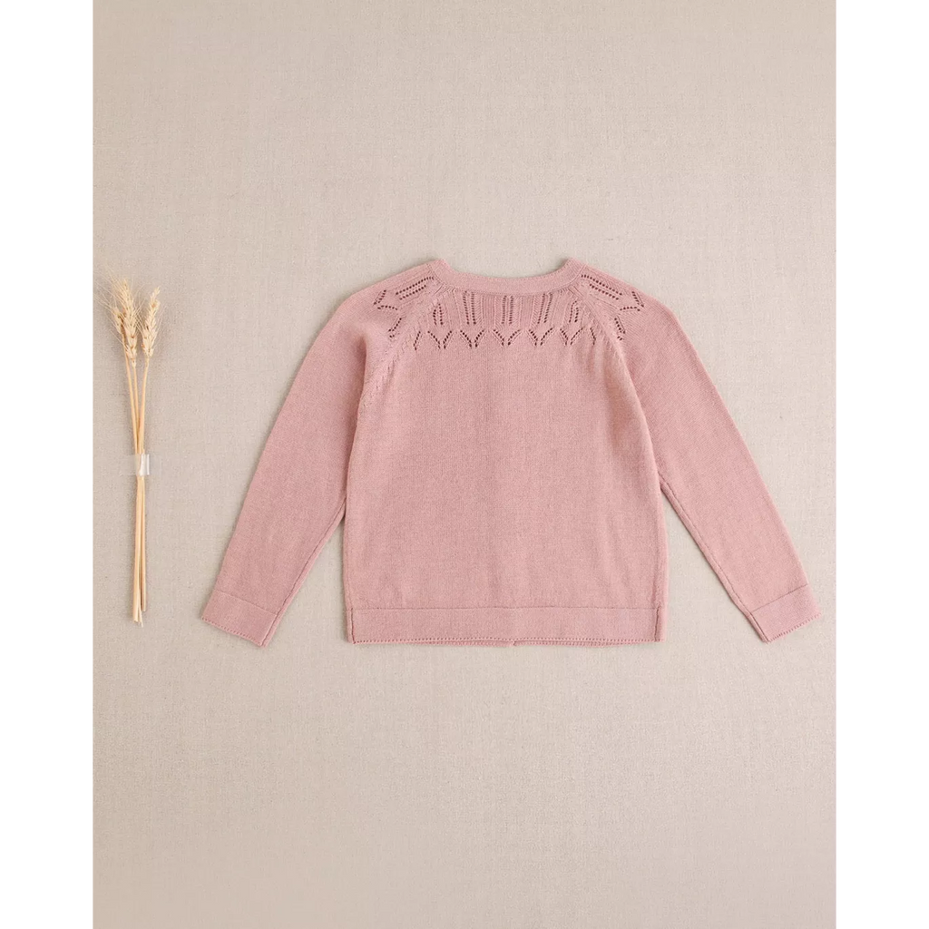 Chaqueta de bebé niña de punto color rosa