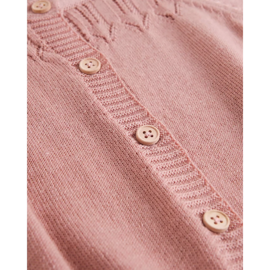 Chaqueta de bebé niña de punto color rosa