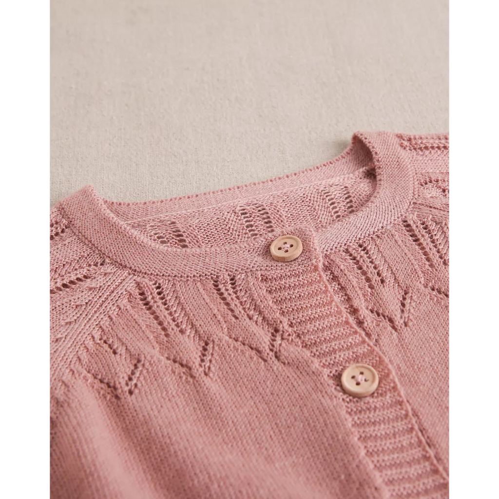 Chaqueta de bebé niña de punto color rosa