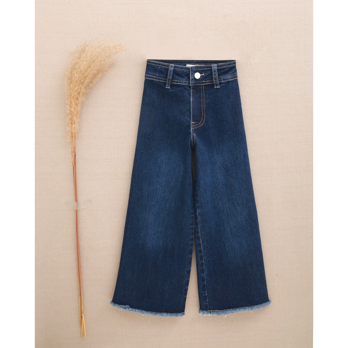 Pantalón de niña vaquero largo tipo palazzo