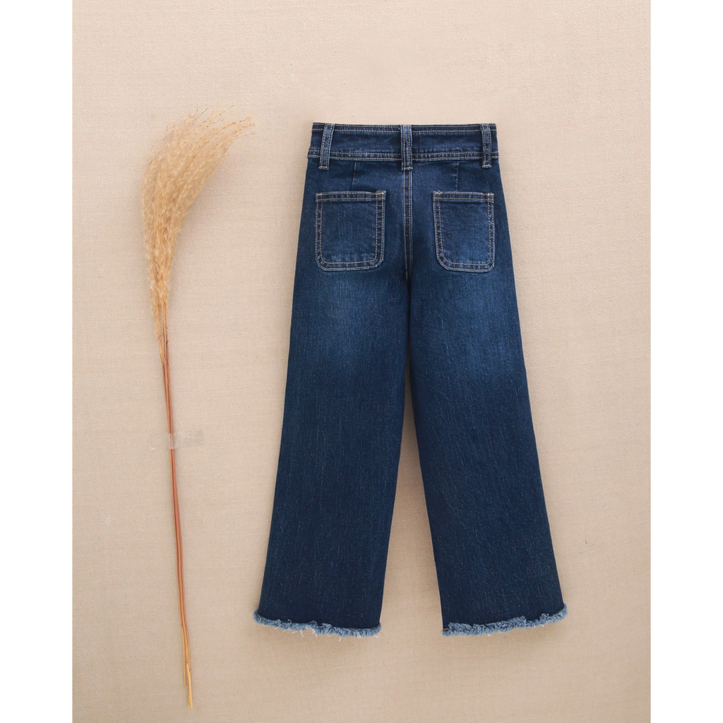 Pantalón de niña vaquero largo tipo palazzo