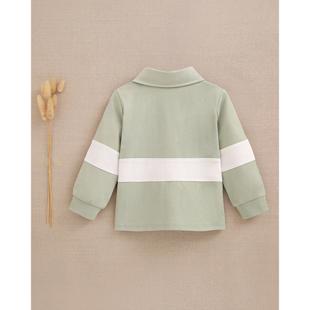 Polo de bebé niño de rayas en tres piezas con logotipo