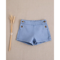 Short de bebé niño color azul con botones