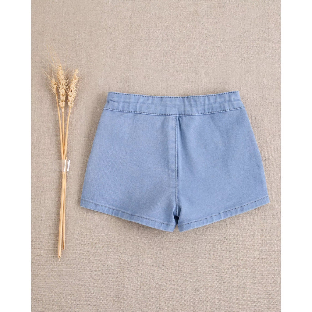 Short de bebé niño color azul con botones