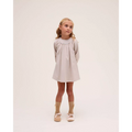 Vestido de niña beige de ceremonia con bordado de flores