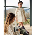 Vestido de niña de flores con volantes rosa